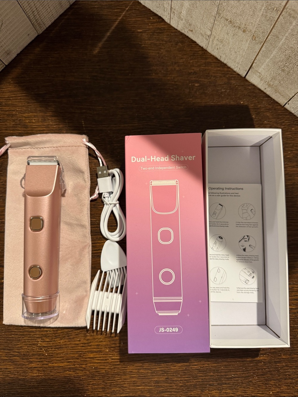 NWOT Dual-Head Shaver Electric Trimmer - Rose Gold